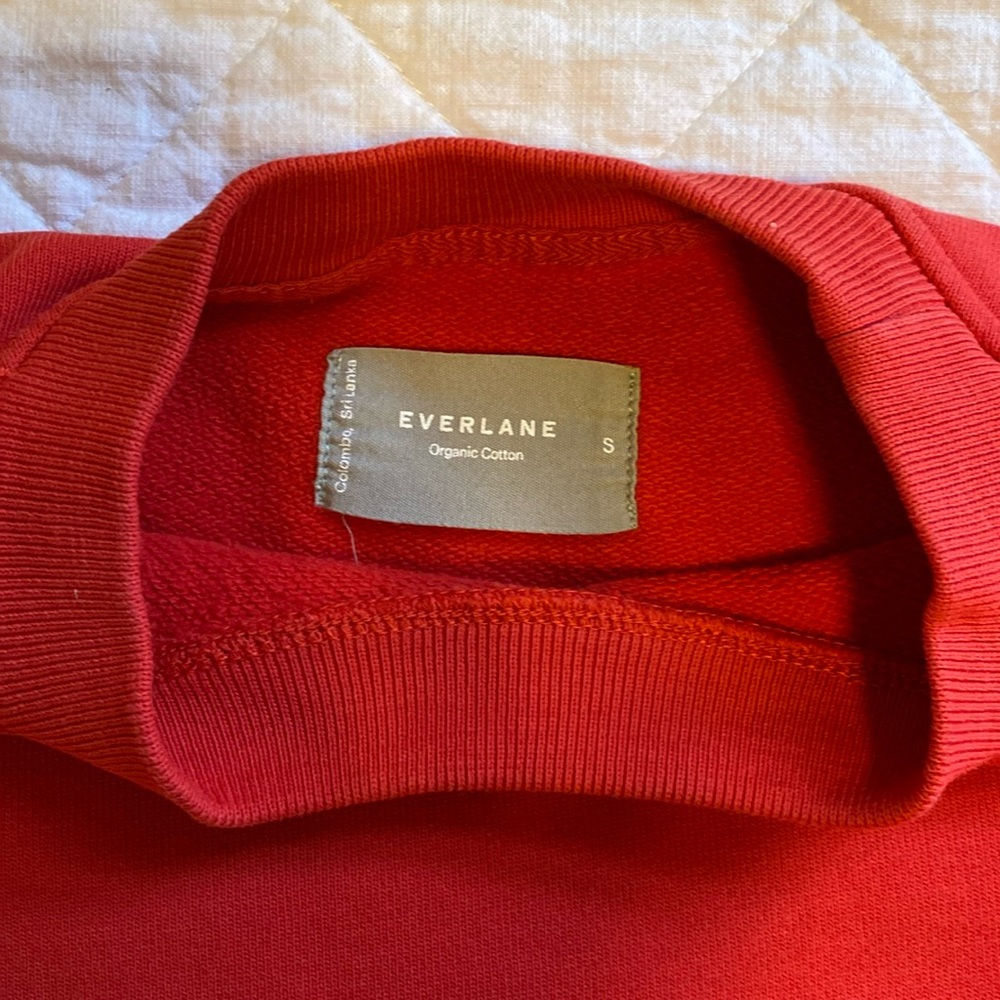 Everlane Sweatshirt Organic Cotton, Red, size small.